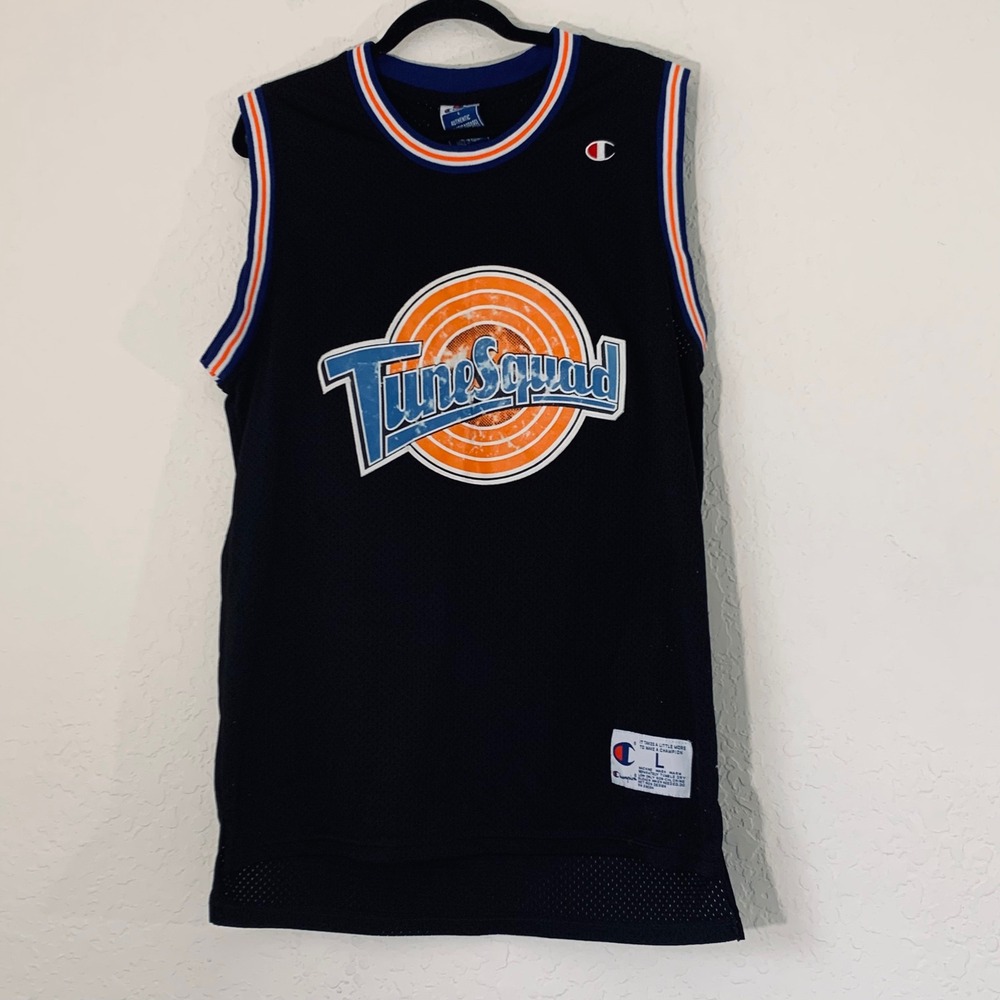 Vintage Champion Looney Tunes Space Jam Jersey Tune Squad Jordan 23 Size L Black